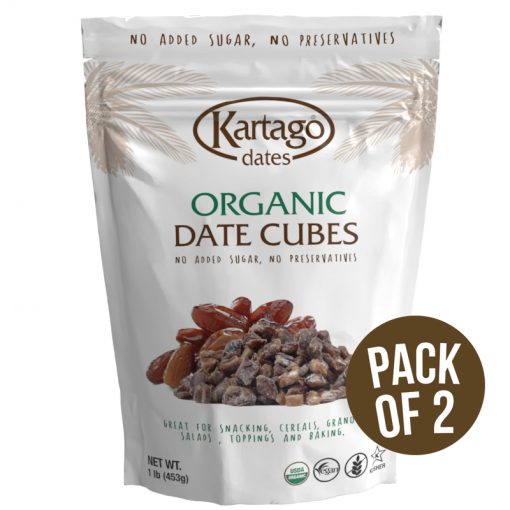 Organic Date Cubes  1 lb (453g)  - (Pack of 2)